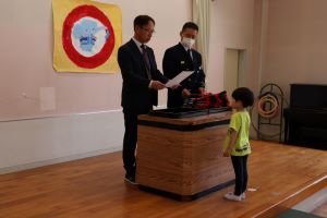 ひかり保育園幼年消防クラブ入団式５