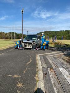 バイクによる情報収集訓練、緊急交通路確保訓練２